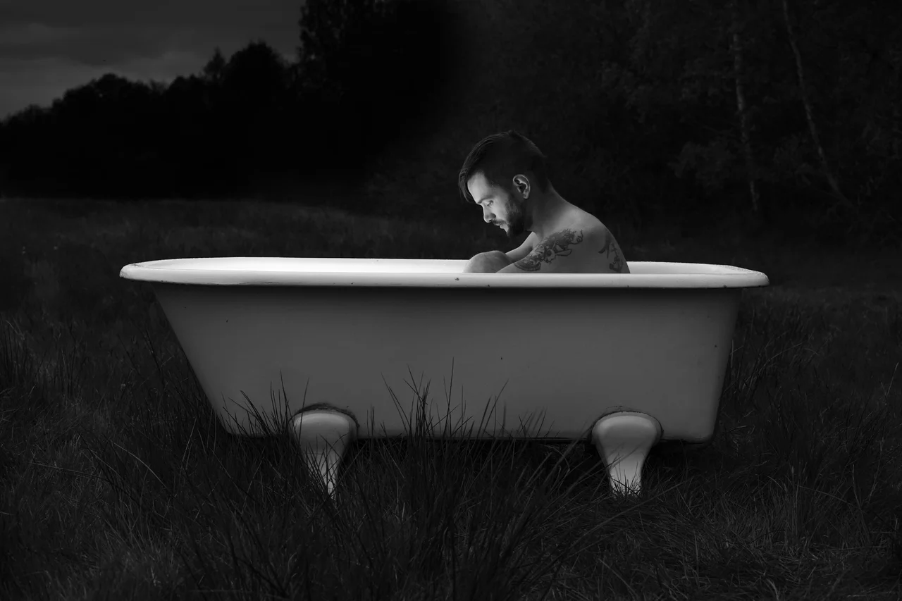 bathtub in meadow