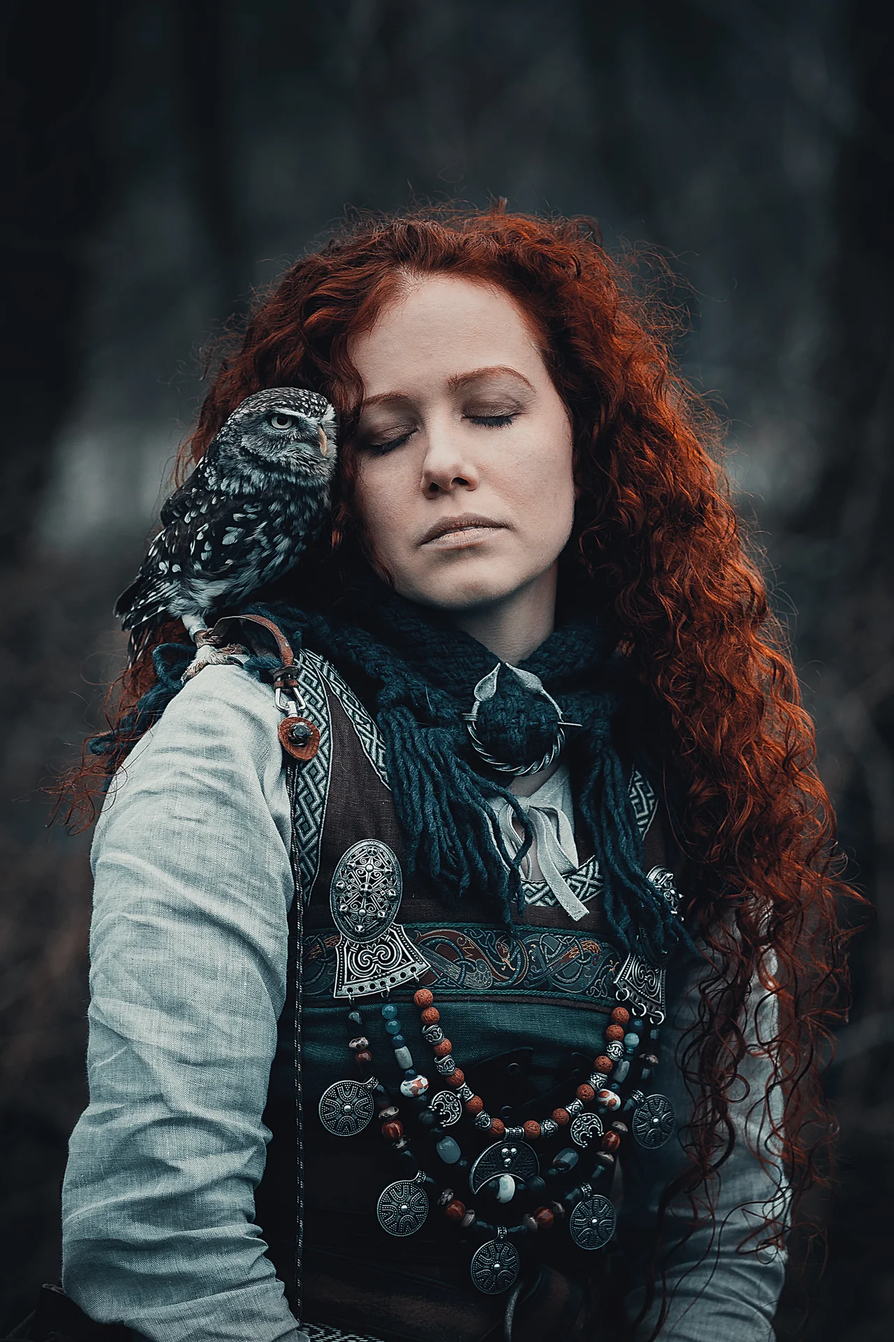 portrait with owl