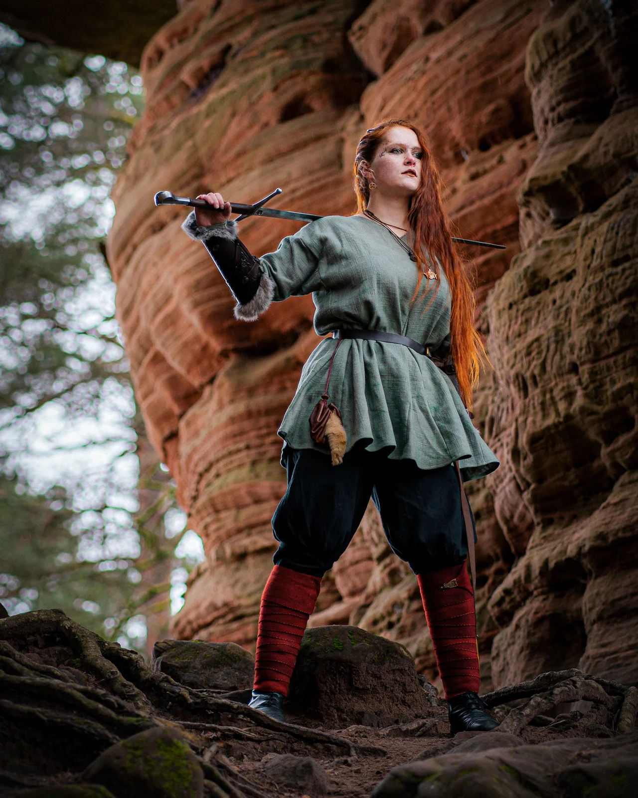 sword portrait in sandstone